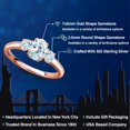thumbnail image 2 of Gem Stone King 18K Rose Gold Plated Silver Sky Blue Aquamarine Engagement Ring for Women | 1.09 Cttw | Oval 7X5MM | Gemstone March Birthstone | Size 7, 2 of 6