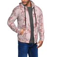 thumbnail image 3 of Zip Up Hoodies for Men - Pink Orchids Flowers Long Sleeve Comfrt Men'S Fashion Hoodies & Sweatshirts, Jackets for Men Hoodies Pullover Clothing Clothes with Pouch, 3 of 5