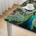 thumbnail image 5 of Acheng Peacock Feathers Square Tablecloth Great for Home Kitchen/Parties/Holiday Dinner 100% Polyester Fiber 36*36, 5 of 8