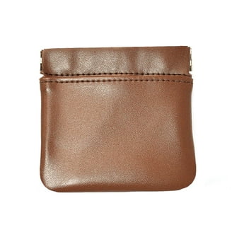 JAJMO LEGACY Men's Mini Coin Purse, Vintage Brown Leather Change