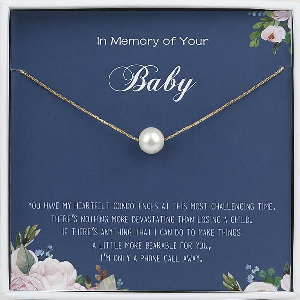 Anavia Loss Of Baby Sympathy Gift Sorry For Your Loss Of Baby In Memorial Of Your Baby Memorial Card Gift Miscarriage Gift Infant Loss Gift White Pearl Gold Chain Walmart Com