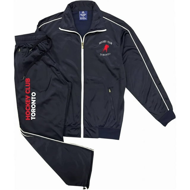 Men's Hockey Sports Print Designer Tracksuit With Track Jacket & Jogger Trackpants