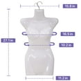 thumbnail image 6 of 4-Packs Female Mannequin Torso Set 27" Dress Form Hollow Back Half Body Clothing Display Plastic Adult Table Shirt Mannequin Model Stand with Metal Hook,White, 6 of 7