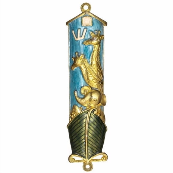 Matashi Crystal Blue Noahs Ark Mezuzah