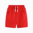 thumbnail image 1 of Gubotare Shorts pour Petits Garçons Shorts pour Garçons à Taille Ajustable Extensibles à devant Plat Standard pour Uniforme Scolaire Taille 7 (Rouge, 7 Ans), 1 of 4