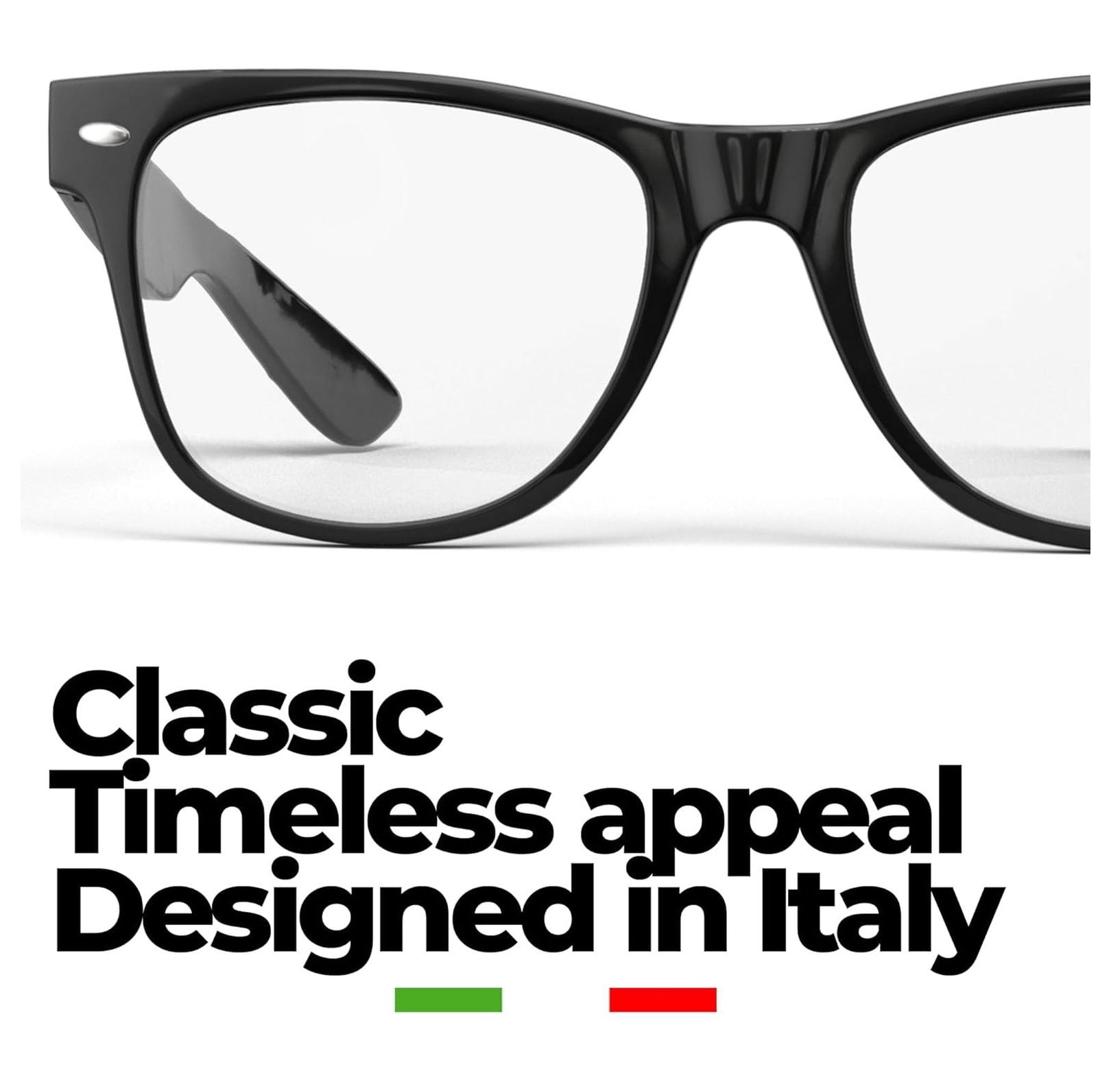 2 Pack High Magnification Reading Glasses Strong Power Readers -1.00-6.00 2 Pack Black 3.25 x