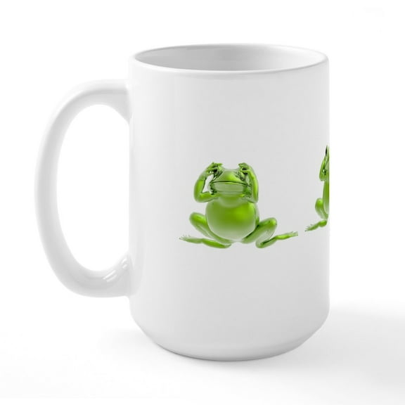 CafePress - 3 Frogs! Large Mug - 15 oz Ceramic Large White Novelty Mug