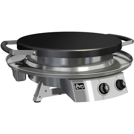Evo Professional Series Tabletop Gas Grill, Seasoned Steel Cooktop,