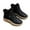 Black, variant on Qertyioot Retro Boots For Women,Vintage Women's High Top Thick Sole Boots Thick-Soled Casual Shoes Cozy Thermal Lining Sneakers