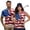 American Flag, variant on Funny Couple Golf Shirts Rainbow Tie Dye Women Sport Cloth Moisture Wicking Suitable for Tennis Enthusiasts Machine Washable Soft and Comfortable