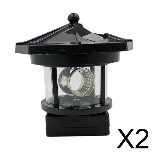2 Solares Giratorios, Lámpara LED, Luz Solar, Jardín, Patio, Decoración De Césped, Color Negro