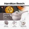 thumbnail image 6 of Hamilton Beach Enameled Cast Iron Sauce Pan 2-Quart Gray, Cream Enamel coating, Pot For Stove top and Oven Cooking, Even Heat Distribution, Safe Up to 400 Degrees, Durable, 6 of 8