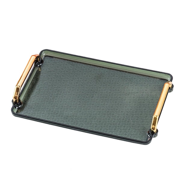Bandeja rectangular para servir, organizador de platos para servir, bandeja de mostrador, bandejas para servir verde oscuro