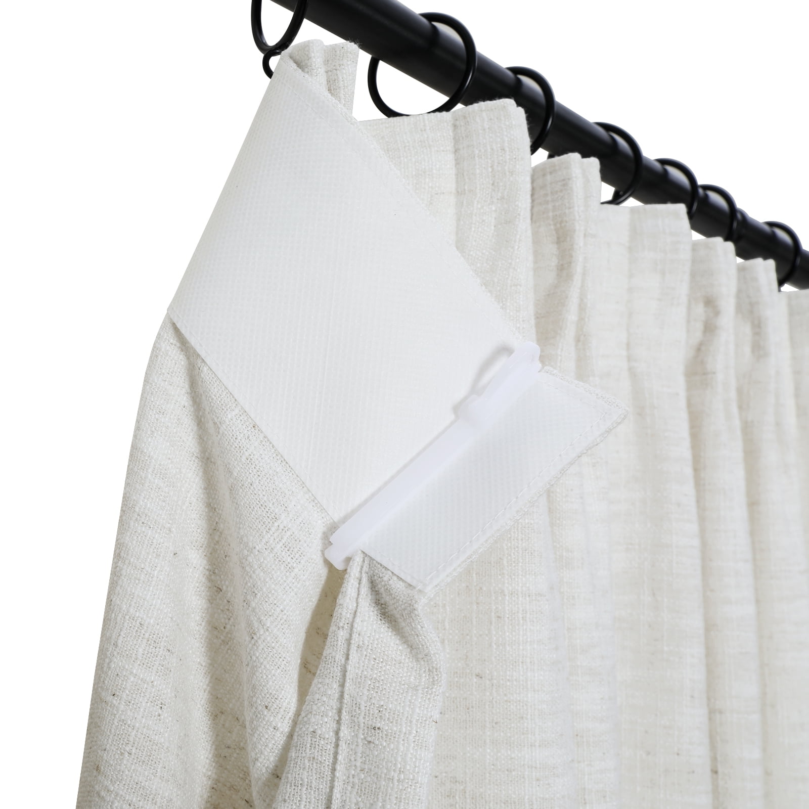 TWOPAGES Textured Linen Drapery 42 W X 108 L Inches Light Filtering Pinch Pleat Curtain Window Treatment for Guest Room, 1 Panel, Beige White
