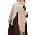 thumbnail image 4 of Lumtrix Women's Scarf Shawl Wrap Fall Winter Scarf for Wedding Soft Lightweight Oversized Blanket Scarf For Evening Dresses，Anniversaries & Flights Beige One Size, 4 of 6