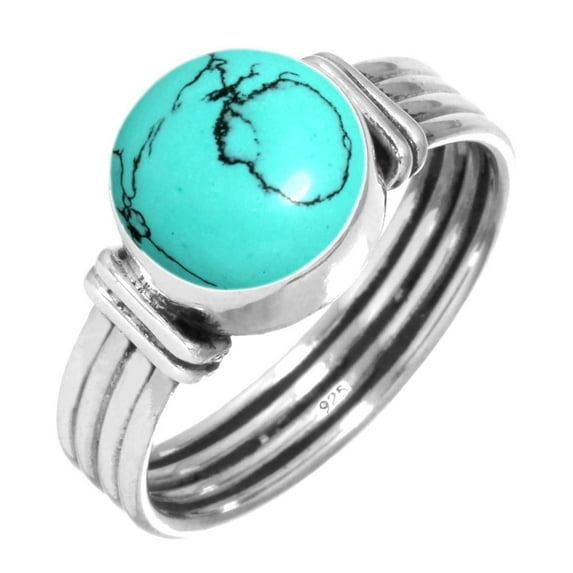 Turquoise Women Jewelry 925 Sterling Silver Ring