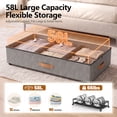 thumbnail image 3 of Under Bed Storage Containers, Under Bed Shoe Storage Organizer, Under Bed Storage with Wheels, Rolling Underbed Storage Bins for Clothes, Shoes, Blankets, 58L, 3 of 9