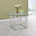thumbnail image 2 of Starlight Round 54-inch Glass Top Metal Dining Table Chrome, 2 of 6