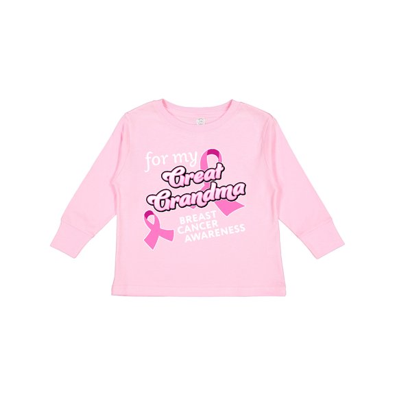 Inktastic For My Great Grandma-breast Cancer Awareness Boys or Girls Long Sleeve Toddler T-Shirt