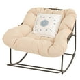 thumbnail image 2 of Uforic Outdoor Patio Papasan Rocking Chair with Thick Cushion,Oversized Rocking Chair - Beige, 2 of 9