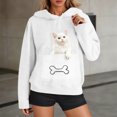 thumbnail image 2 of HAPIMO Womens Pet Holder Sweatshirts Cat and Small Dog Pouch Hoodies Animal Carrier Long Sleeve Tops Loose Casual Hooded Sweatshirts White L, 2 of 7
