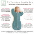 thumbnail image 5 of SwaddleDesigns Transitional Swaddle Sack, Arms Up Swaddle with Half-Length Sleeves & Mitten Cuffs, Easy Transition Swaddle Sleep Sack, Medium, 3-6 Months, 14-21 lb, Heathered Teal, 5 of 9