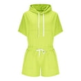 thumbnail image 4 of CHUMUD Women's Summer 2 Piece Shorts Sets Oversized Hooded Tops Short Sleeve Travel Outfits Fashion Matching Clothing Outfits, 4 of 8