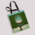 thumbnail image 2 of PKQWTM Easter Square Tree Nest Hole Shape Egg Canvas Shoulder Bags Handbags Tote Bags Shopping Bag, 2 of 2
