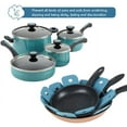 thumbnail image 2 of Pot Pan Protectors, Set of 12 and 4 Different Sizes, Larger & Thicker Pan Pot Separator Pads for Stacking and Protecting Your Cookware Cyan, 2 of 8
