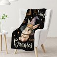 thumbnail image 2 of Bunny Blanket - Soft Fuzzy Throw Blankets for Girls - 50"x60" Throw Size Blanket for Bed & Couch - Black Cute Throws Gifts, 2 of 6