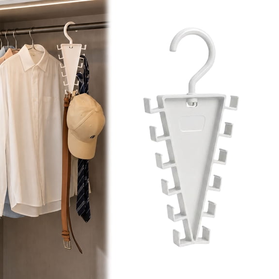 V Shaped 12 Hooks Rotating Hanger, 360 Rotatable Space Saving Closet Organizer, Double-Sided Clothes Hanger Organizer, Multi-Functional Wardrobe Storage Rack for Belts,Hats,Scarves,Ties