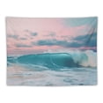 thumbnail image 5 of Shiartex  Ocean Pink Sky Tapestry, Teal Sea Ocean with Pink Cloud Wall Tapestry for Bedroom, Pastel Nature Landscape Wall Hanging Tapestry Wall Art for Living Room Home Decor 50x40inch, 5 of 6