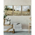 thumbnail image 4 of Retro 11x14in3pcs Natural Framed Landscape Wall Art Large Grassland Wall Prints Classic Vintage Farmhouse Wall Decor for Living Room Bedroom, 4 of 7
