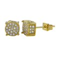 thumbnail image 2 of 3D Pave Stud VVS Moissanite Earrings .925 Sterling Silver, 2 of 2
