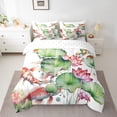 thumbnail image 2 of YST Pink Lotus Floral 7-Piece Bedding Set, Cute Koi Fish Comforter Set, Green Lotus Leaves Bedding, Twin, 2 of 4