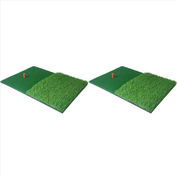 2X Estera de Práctica de Golf Césped Artificial Nylon Hierba Tee de Goma Patio Trasero Estera de Golpe de Golf Al Aire Libre Almohadilla de Entrenamiento Duradera 40X60cm
