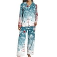 thumbnail image 4 of FDGIU Festive Christmas Pajama Set, Women's Printed Long Sleeve Pjs, Cozy Holiday Loungewear, 4 of 5