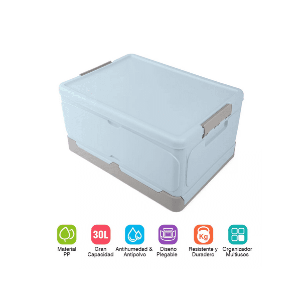 Caja Almacenamiento Plegable Plástico Organizador Con Tapa