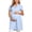 Blue, variant on Womens Maternity Scrub Dress, Lapel Collar Short Sleeve Multi Pocket Pregnancy Medical Work Uniform