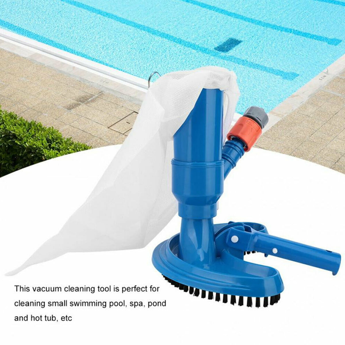 Spa Blue Pond and Hot Tub Fountain Venturi Cleaner Garden Hose Suction Brush with Collection Bag for Swimming Pool Fogar Portable Pool Vacuums Jacuzzi 