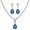 Blue Sapphire and White, variant on Jewelry Set for Women, Natural Pear shaped 7x5mm Amethyst and 3mm Natural White Topaz Pendant Necklace and Matching Pear Shaped Amethyst and White Topaz Stud Earrings