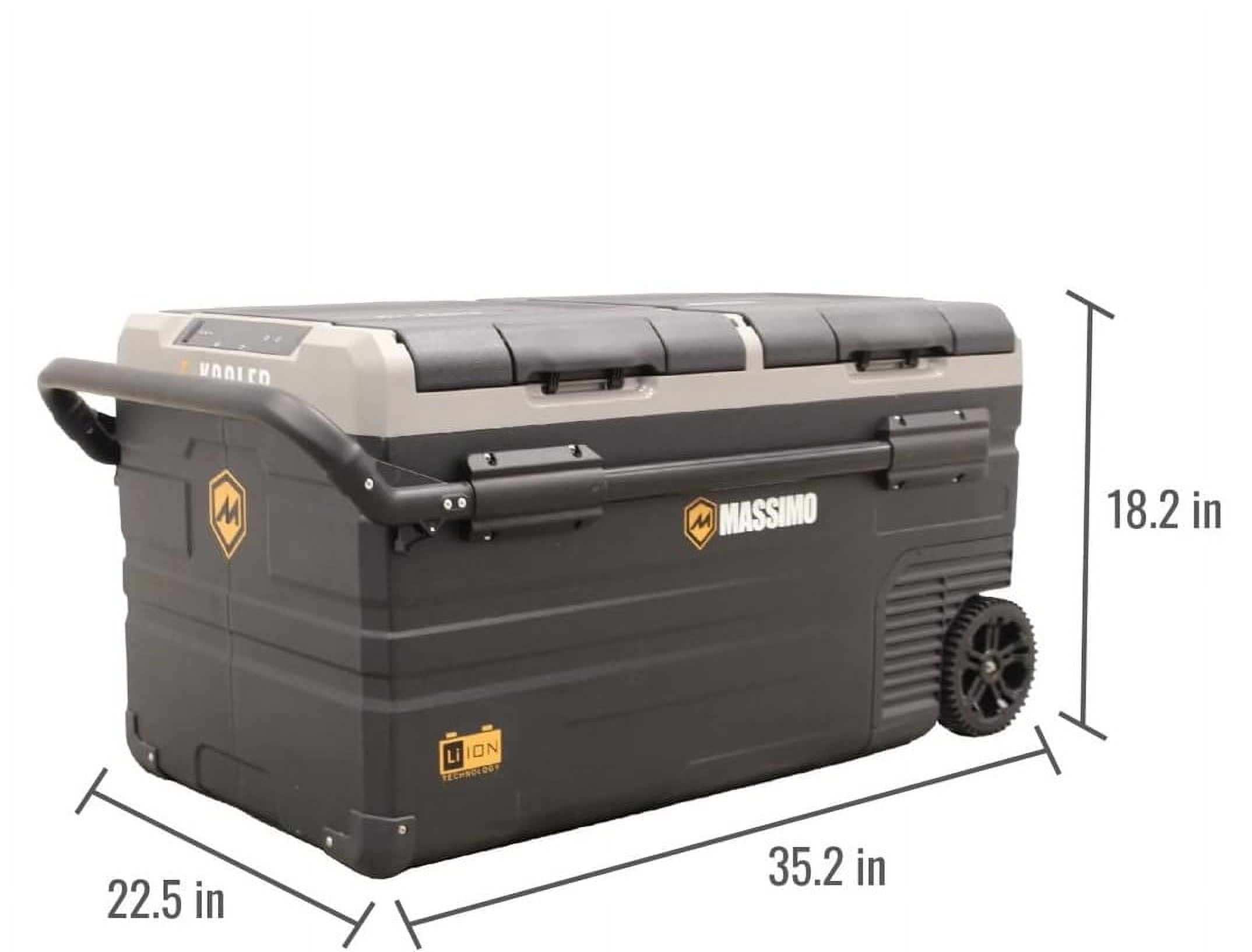 Massimo 100 Quart Electric Car RV Refrigerator Cooler  95L / 25 Gallon Capacity, 12V DC & AC Powered, Portable Fridge Freezer