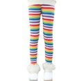 thumbnail image 3 of Actoyo Kids Girls Printed Stretch Leggings Ankle Length Kids Child Fleece Inside Leggings Printing Flower Soft Long Pants Rainbow 11-12 Years, 3 of 11