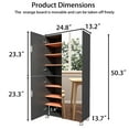 thumbnail image 5 of MIDOQIN  Shoe Storage Cabinet with 4 Mirror Doors, Freestanding Shoe Storage Organizer with Adjustable Shelves & Ventilation Holes, Holds 24-32 Pairs Wood Shoe Rack Cabinet for Hallway, Apartment, 5 of 8