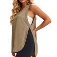 thumbnail image 4 of Yievot Womens Athletic Tank Tops Summer Crew Neck Side Slit Loose Fit Casual Workout Tops, 4 of 7
