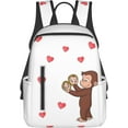 thumbnail image 1 of Cartoon Anime Daypack Curious George (22) Popular Backpack Stylish Rucksack Lightweight Large Capacity For Adults and Men Black, 1 of 9