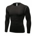 thumbnail image 1 of TOPTIE Men's Long Sleeve Compression Shirt, Athletic Workout Base Layer-Black-3XL, 1 of 7