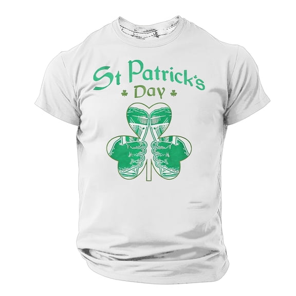 Goodtrade8 St.Patricks Day Men's Gifts for Him Irish Green Casual Printed Short Sleeve Crew Neck Graphic Tees