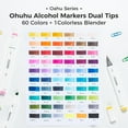 thumbnail image 3 of Ohuhu 60-Color Alcohol Markers, Dual Tip Chisel & Fine, with Colorless Blender, Oahu Series, 3 of 9