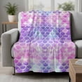 thumbnail image 2 of Purple Ombre Blanket Soft Cozy Warm Throw Blanket for Couch, Plush Fuzzy Flannel Fleece Blankets for Sofa, Colourful Gradual Modern Abstract Art Bed Blankets Lightweight Gifts for Women, 40"x50", 2 of 9